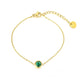 Βραχιόλι ατσάλινο με πράσινη πέτρα ζιργκόν επιχρυσωμένο 18k (B1374) - bracelet - charmy.gr
