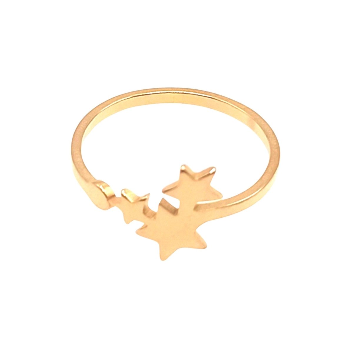 Δαχτυλίδι ατσάλινο με αστέρια (R1147) - charmy.gr