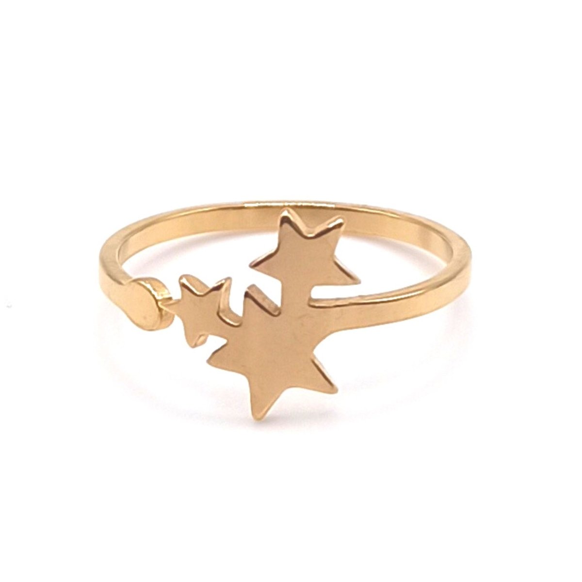 Δαχτυλίδι ατσάλινο με αστέρια (R1147) - charmy.gr
