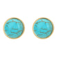 Γυναικεία σκουλαρίκια καρφωτά ατσάλινα με πέτρα τυρκουάζ (E1023) - Earrings - charmy.gr