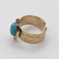 Γυναικείο δαχτυλίδι ατσάλινο ρυθμιζόμενο με πέτρα τυρκουάζ (R1004) - Rings - charmy.gr