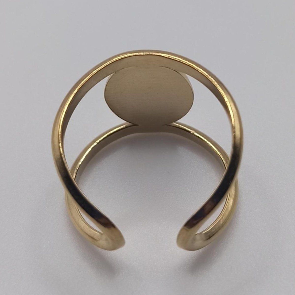 Γυναικείο δαχτυλίδι ρυθμιζόμενο από ατσάλι με μαύρο σμάλτο (R1033) - Rings - charmy.gr