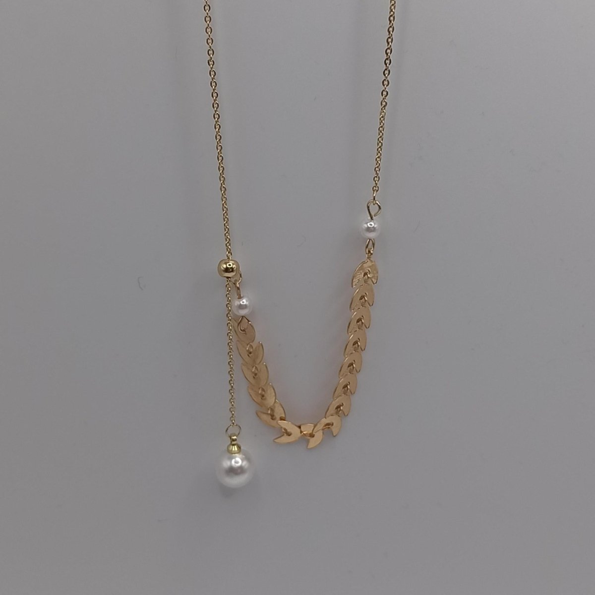 Γυναικείο κολιέ alloy με τεχνητή πέρλα (N1004) - Necklaces - charmy.gr