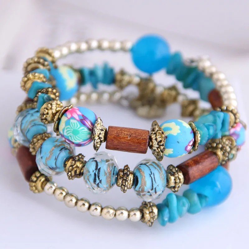 Καλοκαιρινό βραχιόλι boho με χάντρες (B1073) - bracelet - charmy.gr