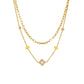 Κολιέ ατσάλινο διπλό επιχρυσωμένο 18k (N1552) - necklace - charmy.gr