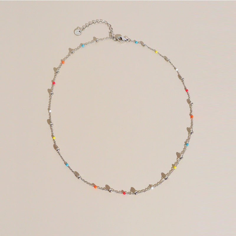 Γυναικείο κολιέ ατσάλινο ροζάριο (N1124) - necklace - charmy.gr