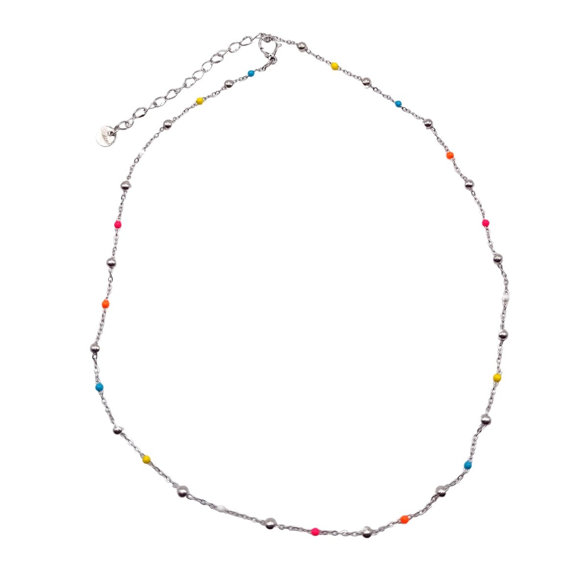 Κολιέ ατσάλινο ροζάριο (N1124) - necklace - charmy.gr