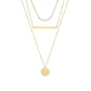Κολιέ ατσάλινο τριπλό επιχρυσωμένο - necklace - charmy.gr