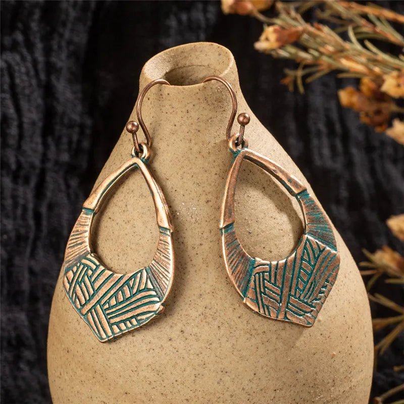 Κρεμαστά boho σκουλαρίκια 4 εκ (E1175) - earrings - charmy.gr