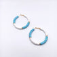 Σκουλαρίκια κρίκοι boho με φίμο μάκρος 5 εκ (E1172) - earrings - charmy.gr